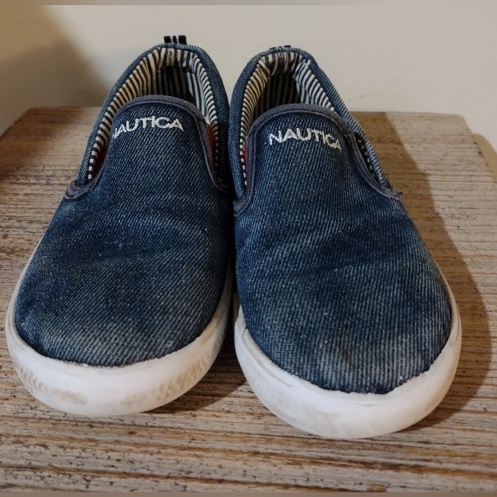 Nautica Denim Canvas Boys Shoes Size 12 - Picture 3 of 5
